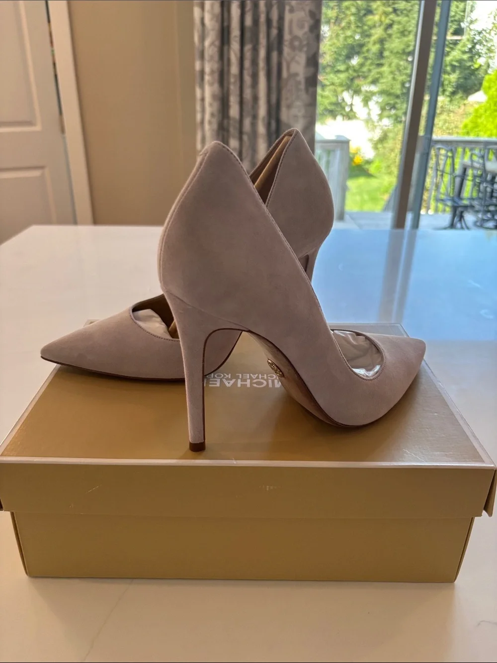 Michael Kors Lavender Mist Suede Pointed-Toe Stiletto Pumps